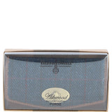 Exquisite Ashwood Leather & Harris Tweed® Cloth Twist-Lock Purse Tan/Navy: TW-11-11-TN