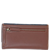 Exquisite Ashwood Leather & Harris Tweed® Cloth Twist-Lock Purse Tan/Navy: TW-11-11-TN