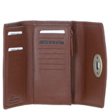 Exquisite Ashwood Leather & Harris Tweed® Cloth Twist-Lock Purse Tan/Navy: TW-11-11-TN