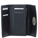 Exquisite Ashwood Leather & Harris Tweed® Cloth Twist-Lock Purse Black/White: TW-11-12-BW