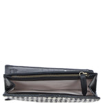 Exquisite Ashwood Leather & Harris Tweed® Cloth Twist-Lock Purse Black/White: TW-11-12-BW