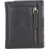 Elegant Ashwood Leather & Harris Tweed® Cloth Trifold Twist-Lock Purse Brown/Mcload: TW-10-01-BM