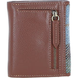 Elegant Ashwood Leather & Harris Tweed® Cloth Trifold Twist-Lock Purse Tann/Mcload: TW-10-02-TM