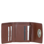 Elegant Ashwood Leather & Harris Tweed® Cloth Trifold Twist-Lock Purse Tann/Mcload: TW-10-02-TM