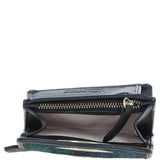 Elegant Ashwood Leather & Harris Tweed® Cloth Trifold Twist-Lock Purse Black/Watch: TW-10-03-BW