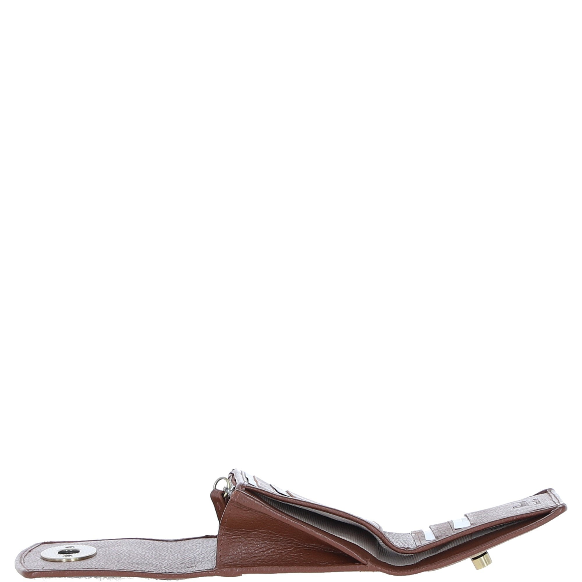 Elegant Ashwood Leather & Harris Tweed® Cloth Trifold Twist-Lock Purse Tan/Watch: TW-10-04-TW
