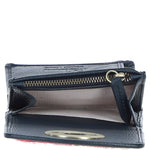 Elegant Ashwood Leather & Harris Tweed® Cloth Trifold Twist-Lock Purse Navy/Pink: TW-10-06-NP