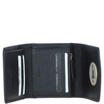 Elegant Ashwood Leather & Harris Tweed® Cloth Trifold Twist-Lock Purse Black/Green/Red: TW-10-07-BR