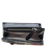 Elegant Ashwood Leather & Harris Tweed® Cloth Trifold Twist-Lock Purse Black/Green/Red: TW-10-07-BR