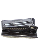 Elegant Ashwood Leather & Harris Tweed® Cloth Trifold Twist-Lock Purse Brown/Green: TW-10-09-BG