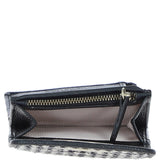 Elegant Ashwood Leather & Harris Tweed® Cloth Trifold Twist-Lock Purse Black/White: TW-10-12-BW