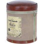Ashwood Leather Saint-Emilion Stool Brown/Grey: KI-006