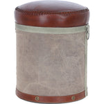 Ashwood Leather Saint-Emilion Stool Brown/Grey: KI-006
