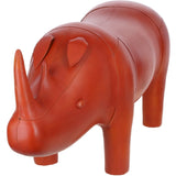 Handmade Extra Large Leather Footstool in Rhino Shape Tan: LA60-Rhino