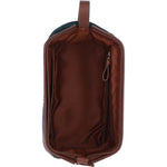 Ashwood Leather & Harris Tweed® Cloth Unisex Washbag Tan/Watch: TW-40-04-TW