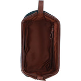 Ashwood Leather & Harris Tweed® Cloth Unisex Washbag Tan/Watch: TW-40-04-TW