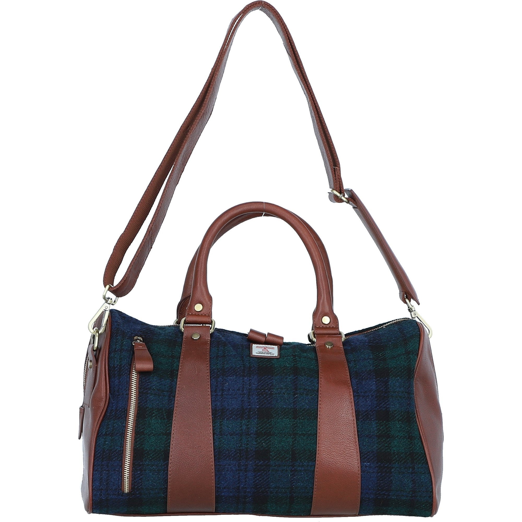 Ashwood Leather & Harris Tweed® Cloth Doctor Holdall Tan/Watch: TW-46-04-TW