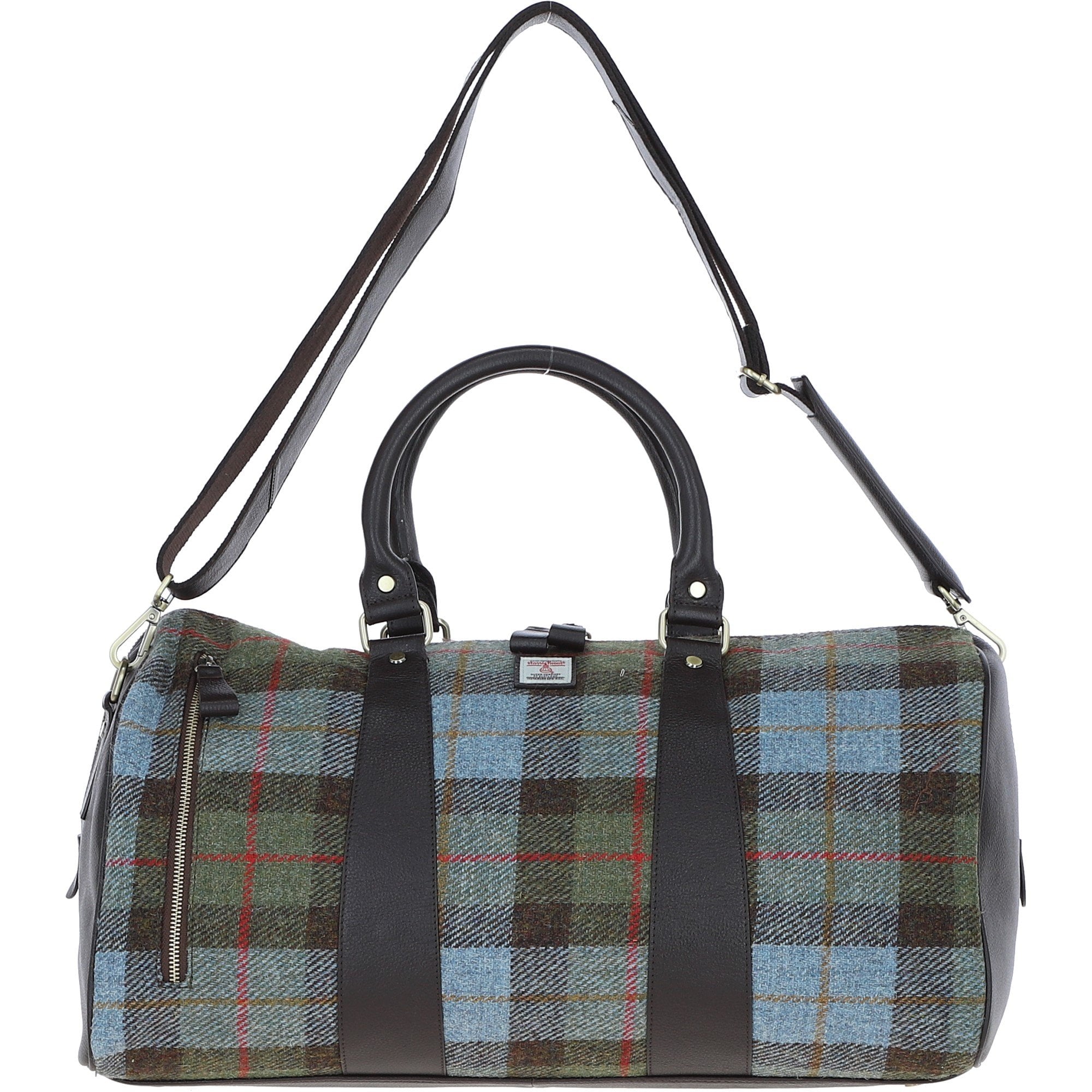 Ashwood Leather & Harris Tweed® Cloth Large Holdall Brown/Mcload: TW-47-01-BM