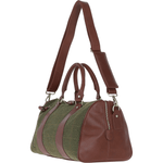 Ashwood Leather & Tweed Doctor Holdall Tan/Green Check: TW-46-10-TGNH