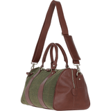 Ashwood Leather & Tweed Doctor Holdall Tan/Green Check: TW-46-10-TGNH