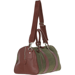 Ashwood Leather & Tweed Doctor Holdall Tan/Green Check: TW-46-10-TGNH