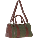 Ashwood Leather & Tweed Doctor Holdall Tan/Green Check: TW-46-10-TGNH