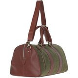 Ashwood Leather & Tweed Large Holdall Tan/Green Check: TW-47-10-TGNH
