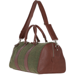 Ashwood Leather & Tweed Large Holdall Tan/Green Check: TW-47-10-TGNH