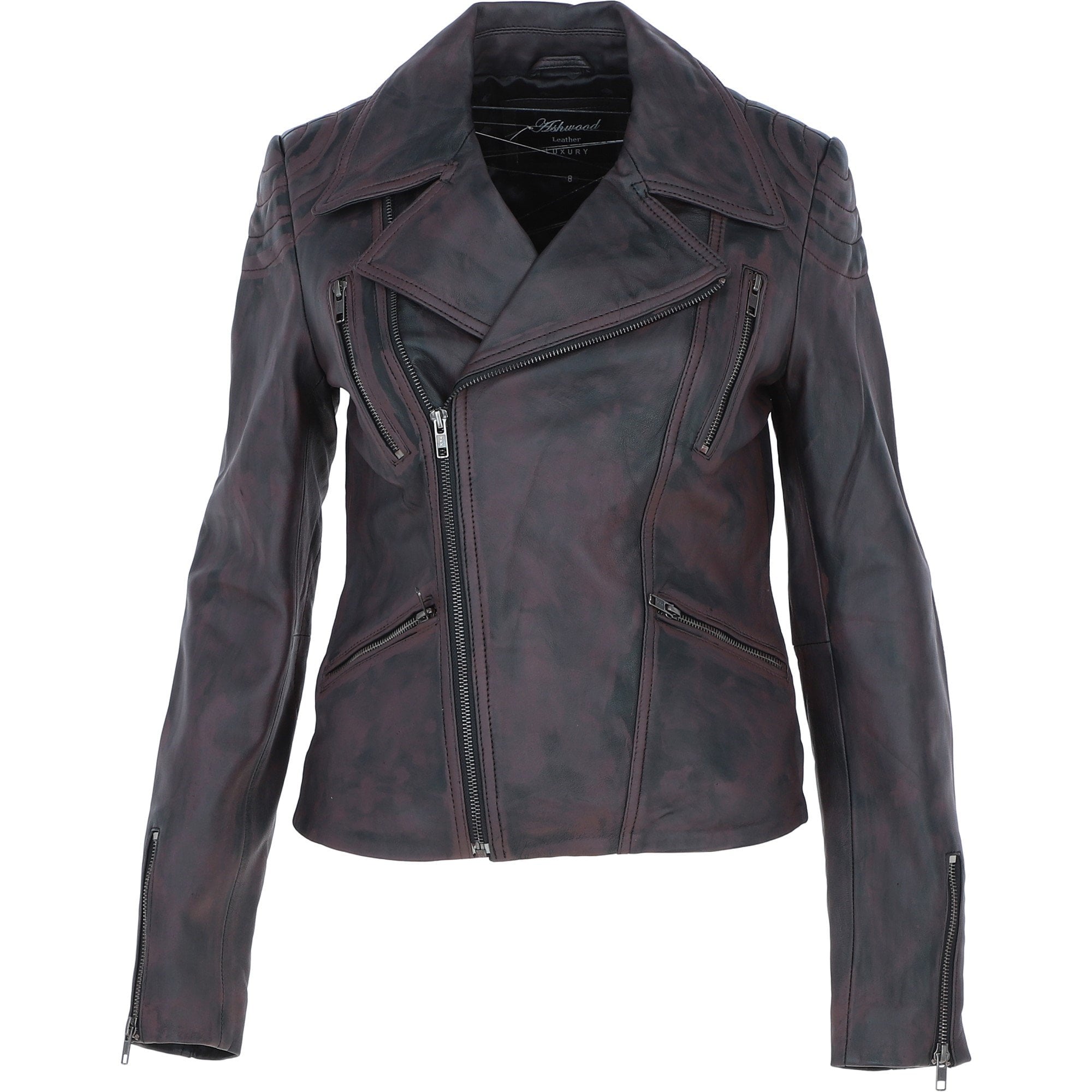 Ashwood Leather Biker Jacket Black Antique: AWL-622