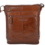 Mens A4 Ipad Pocket Leather Messenger Bag Chestnut/vt : Benjamin