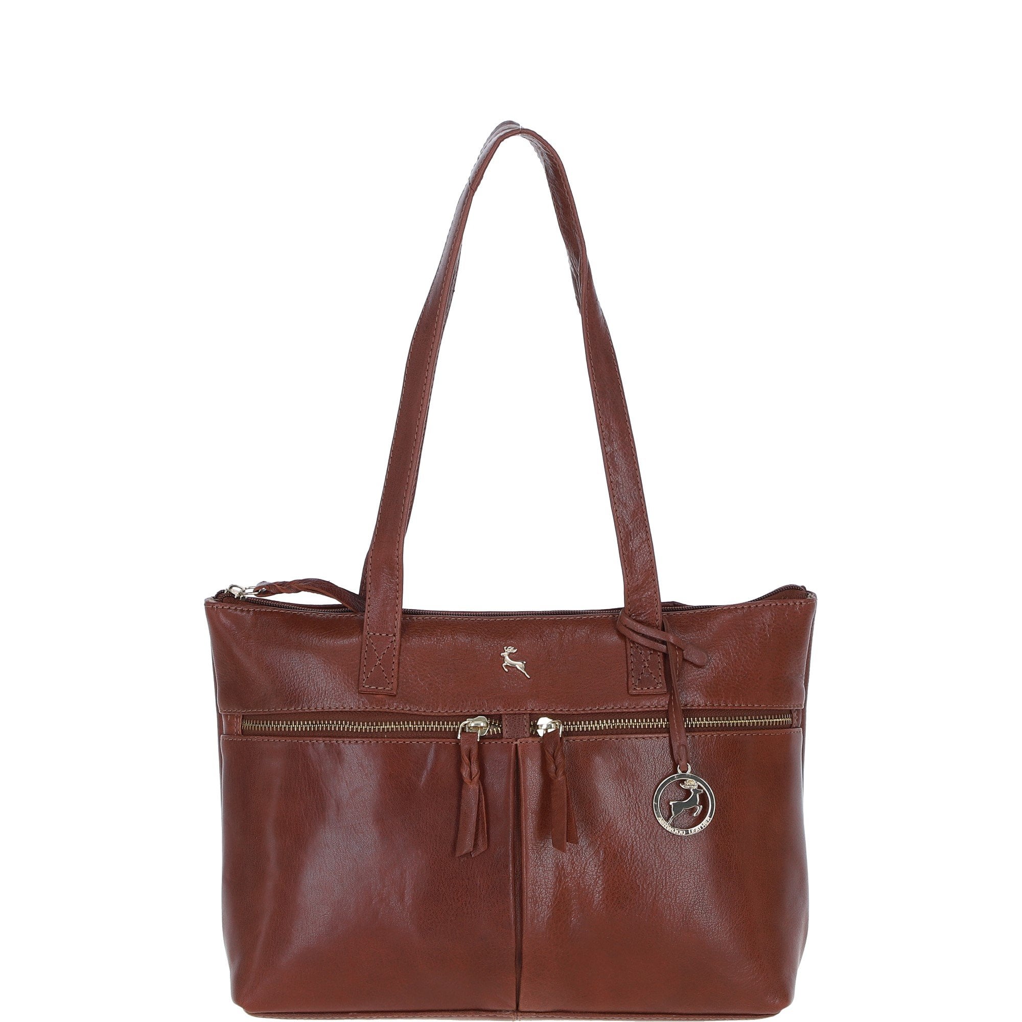 Ashwood Sleek Leather Tote Bag Cognac: Amelia