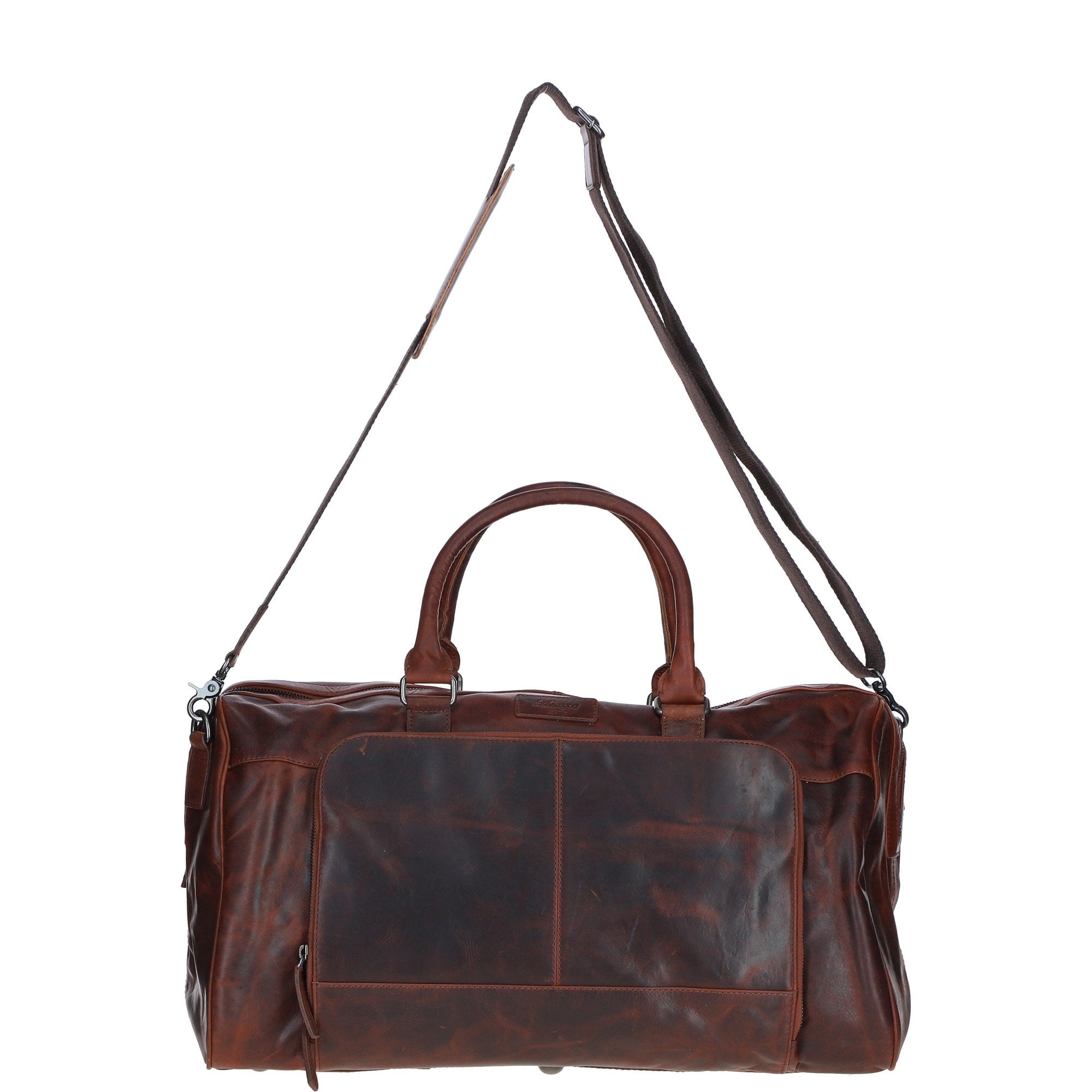 Leather Holdall with Spacious Interior Cognac: FE-25
