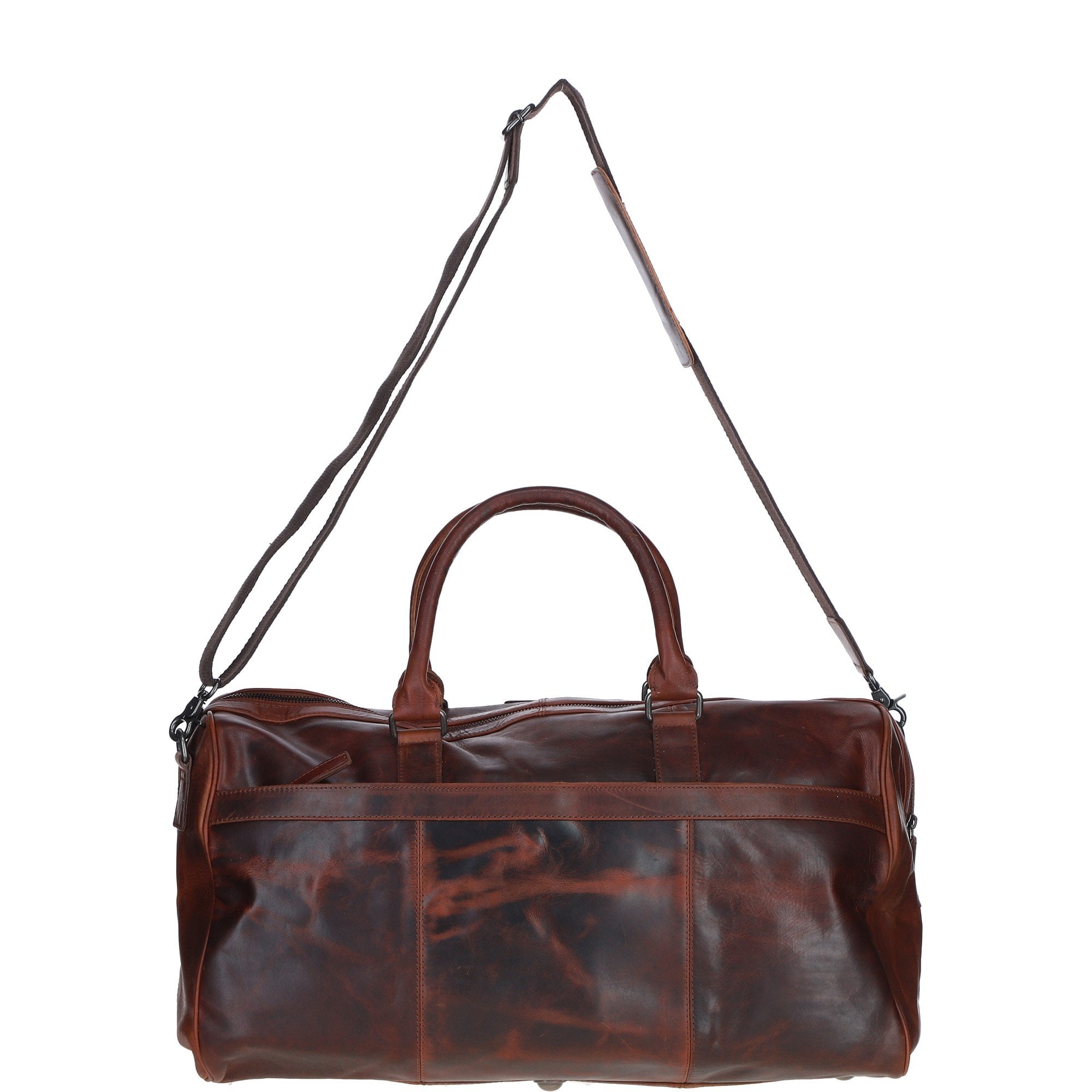 Leather Holdall with Spacious Interior Cognac: FE-25