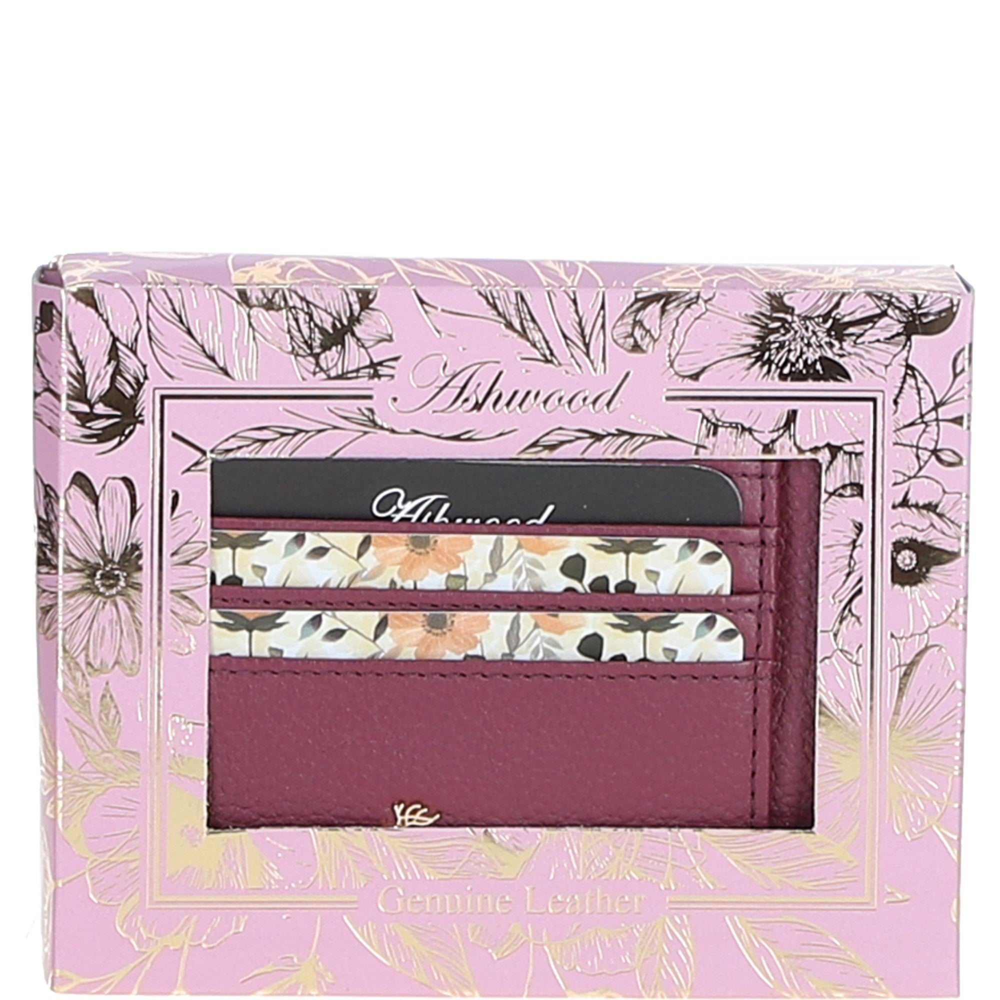 Ashwood Leather RFID Protected Purse with Zip Pocket Light Wine: 31800