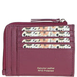 Ashwood Leather RFID Protected Purse with Zip Pocket Light Wine: 31800