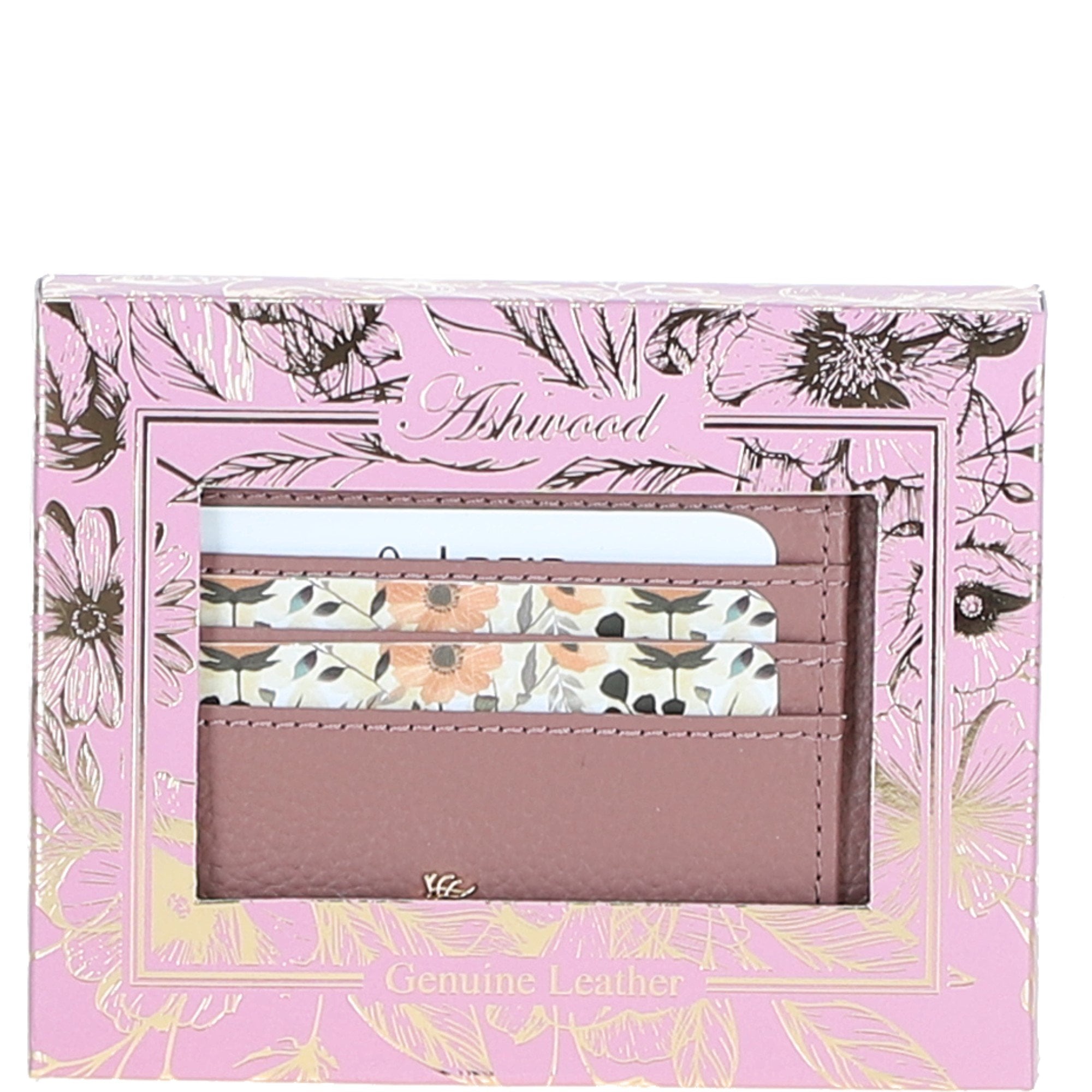 Ashwood Leather RFID Protected Purse with Zip Pocket Rose: 31800
