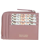 Ashwood Leather RFID Protected Purse with Zip Pocket Rose: 31800