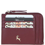 Ashwood Leather RFID Protected Purse with Zip Pocket Wine: 31800