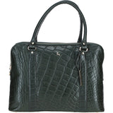 Large Leather Handbag Green/croc: Gina
