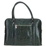 Large Leather Handbag Green/croc: Gina