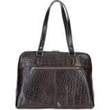 Women’s Large Croc Finish Leather Bag Brown/croc: 22-064/R