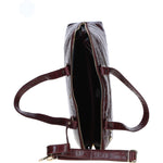 Women’s Large Croc Finish Leather Bag Bordo/croc: 22-064/R