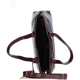 Women’s Large Croc Finish Leather Bag Bordo/croc: 22-064/R