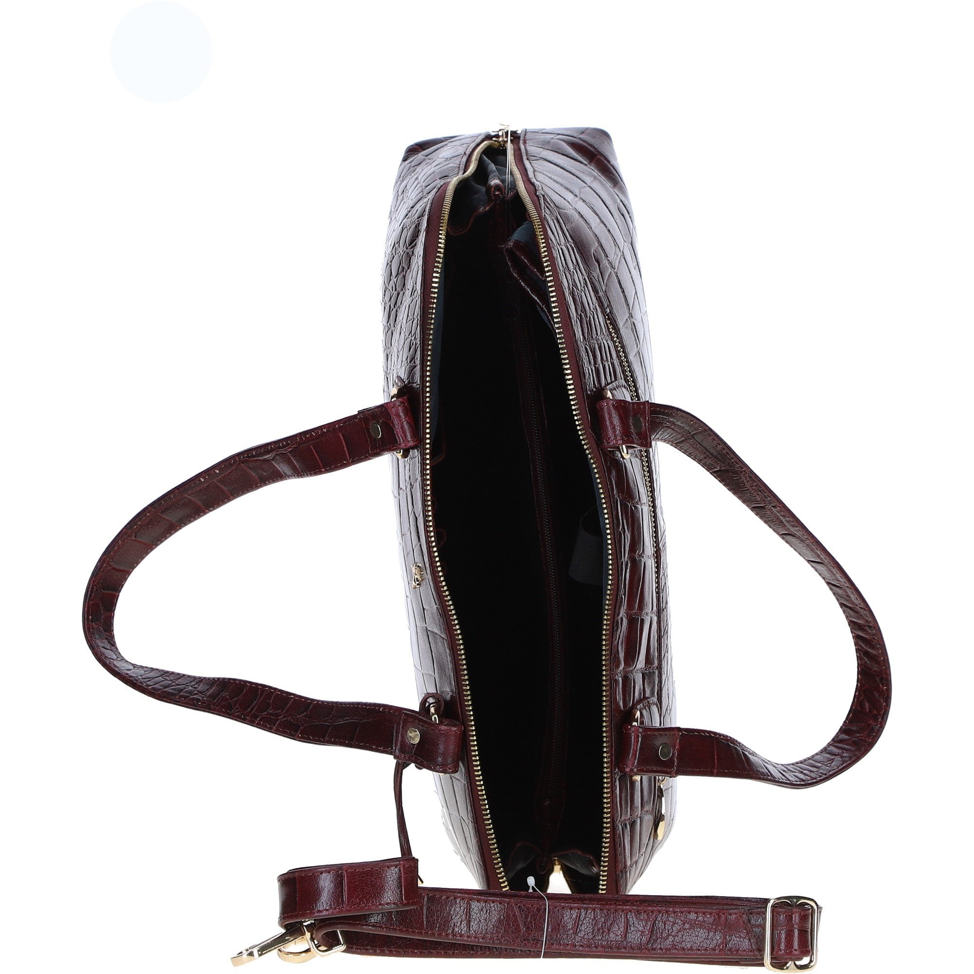 Women’s Large Croc Finish Leather Bag Bordo/croc: 22-064/R