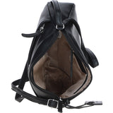 Compact Zip-Closure Leather Crossbody Bag Black: Belfast