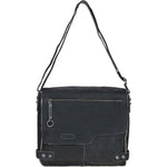 Men's Leather Messenger Bag Black: 8353