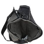 Men's Leather Messenger Bag Black: 8353