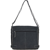 Men's Leather Messenger Bag Black: 8353
