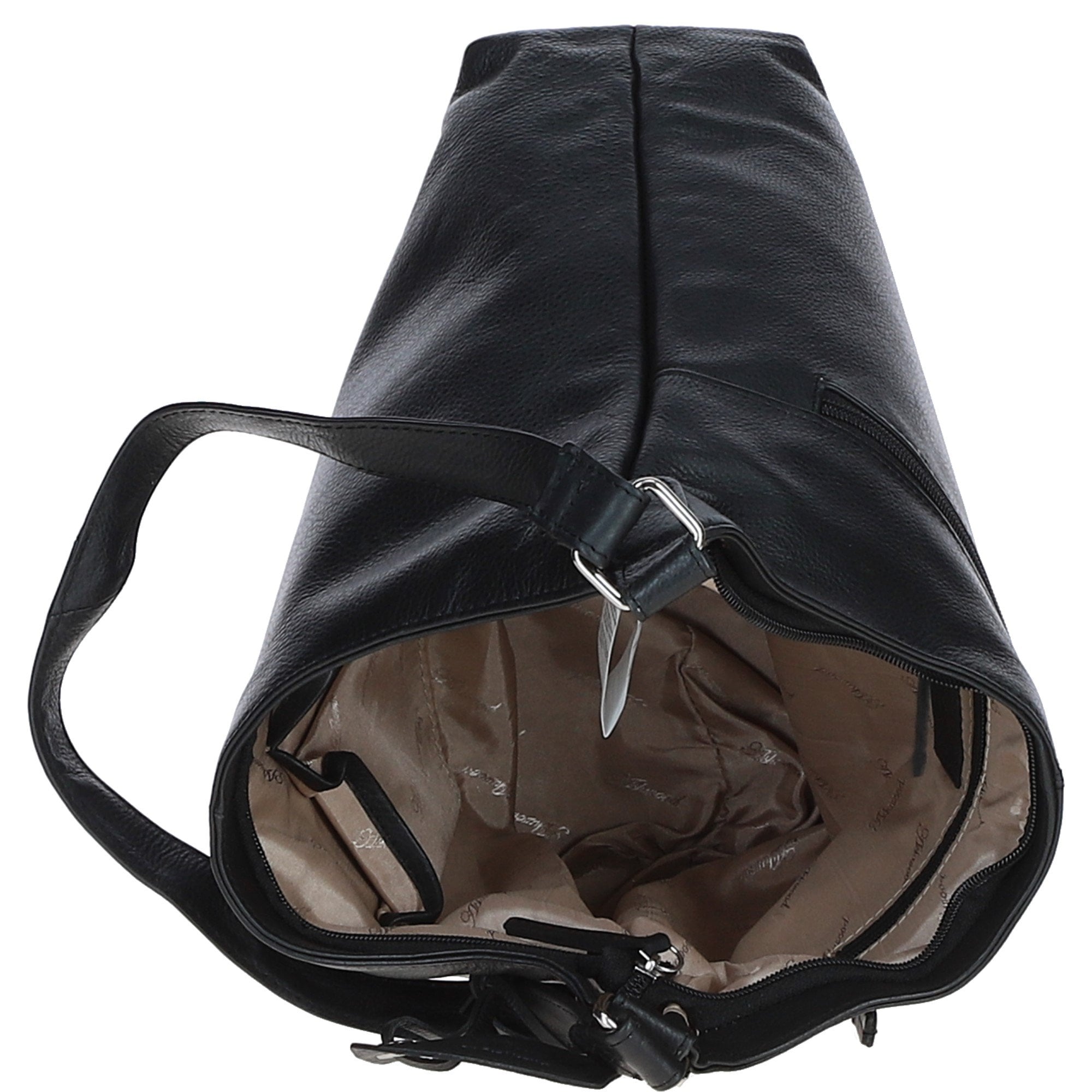 Chic Leather Shoulder Bag & Secure Zip Closure Black: Antrim