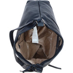Chic Leather Shoulder Bag & Secure Zip Closure Navy: Antrim